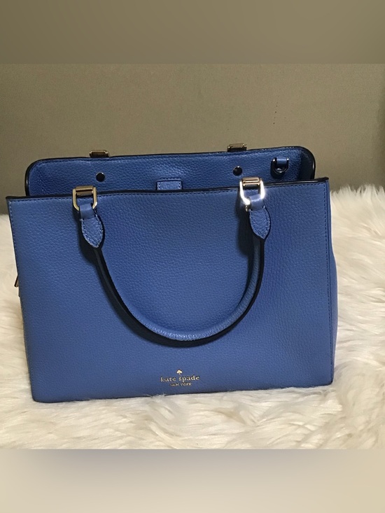 kate spade Handbags - Kate spade triple compartment Leila pebble leather in fresh blue